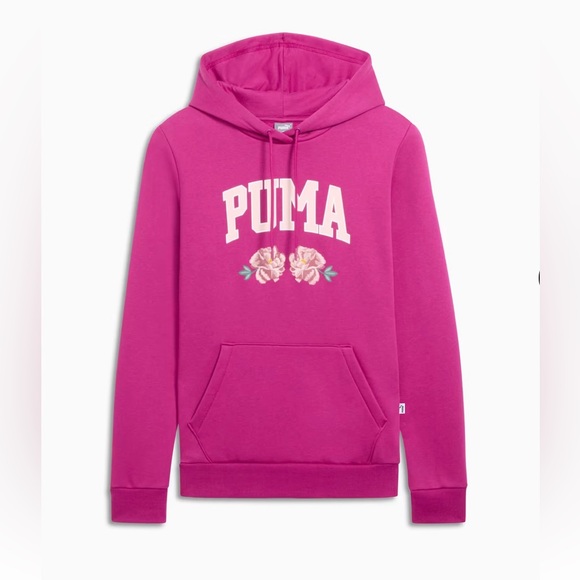 Puma Pink Floral Hoodie - Picture 1 of 5